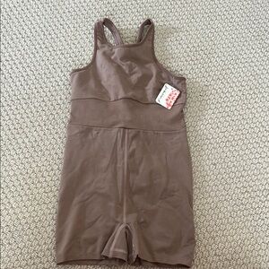 FP Movement by Free People Brown Racer-Back Jumpsuit